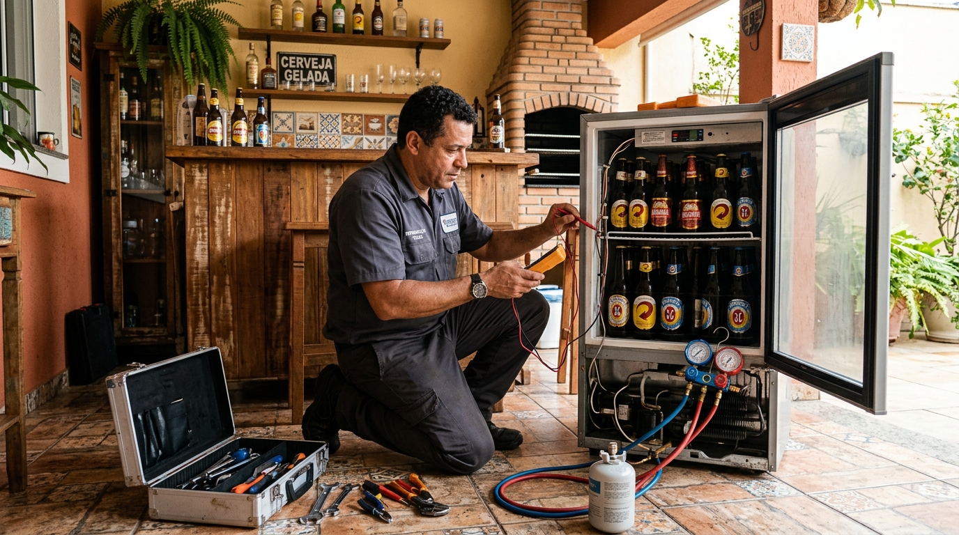 Recarga de gás refrigerante em cervejeira em atendimento em São Luís‑MA